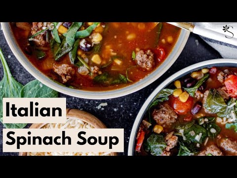 Italian Sausage and Spinach Soup Recipe {Soup for LARGE FAMILY!}