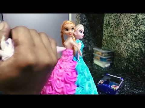 how to make Disney princesses sisters cake | frozen Anna Elsa cake | girl birthday cake  #frozencake