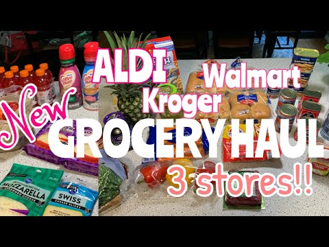 Grocery Haul from 3 stores! ALDI, KROGER, & WALMART!