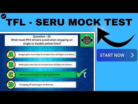 TFL SERU Mock Test Exam Training - TFL SERU Assessment Free Guide (Section - 6 PHV Driver Handbook)