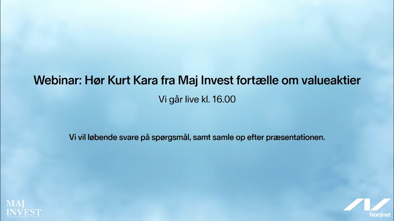 Webinar om Value aktier med Maj Invest