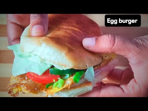 simple egg omlette burger 😋| burger recipes| homemade burger recipes| egg burger recipe
