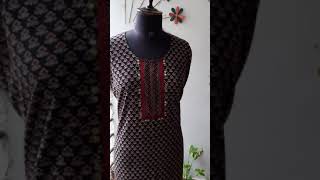 Ajrakh Cotton Designer Kurti Fabric. Pocket Friendly 🥰💯