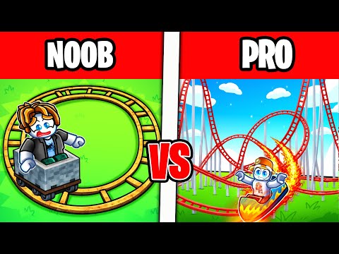 NOOB VS PRO FASTEST Roller Coaster Build Battle in Roblox!