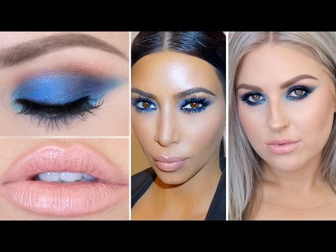 Kim Kardashian Inspired Blue Eyeshadow ♡ Celebrity Makeup Tutorial Video