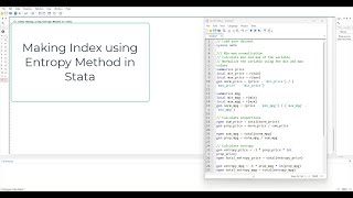 Background and Making of Index using Entropy Method in Stata