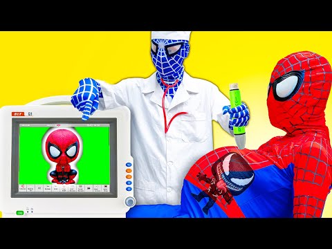 Team Spider-Man: Spider Girl Pregnant Poisonous Spider | Police Spider-Man Gun Nerf