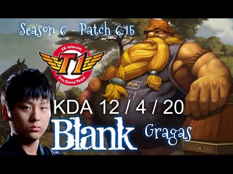 SKT T1 Blank GRAGAS vs HECARIM Jungle - Patch 6.15 KR Ranked | League of Legends