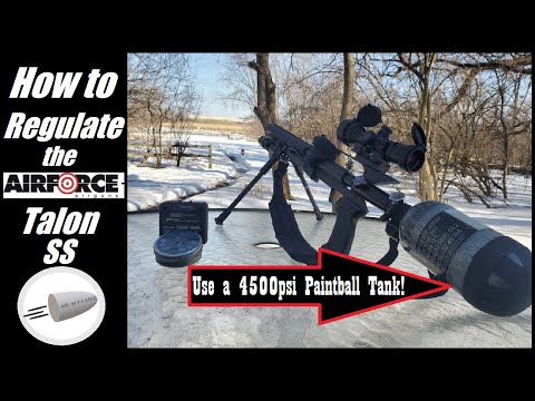 How to REGULATE the Airforce Airguns Talon SS to use a 4500psi PAINTBALL TANK & get MAD SHOT COUNT!
