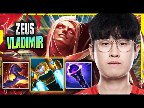 ZEUS IS SO GOOD WITH VLADIMIR! - T1 Zeus Plays Vladimir TOP vs Gangplank! | Season 2022