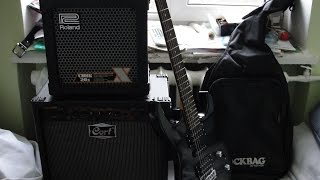 Video thumbnail for Cort MX30R Обзор звука. Phil Pro MS25 обзор. Электрогитара и комбик. Громкость на 1. by theEazy RB