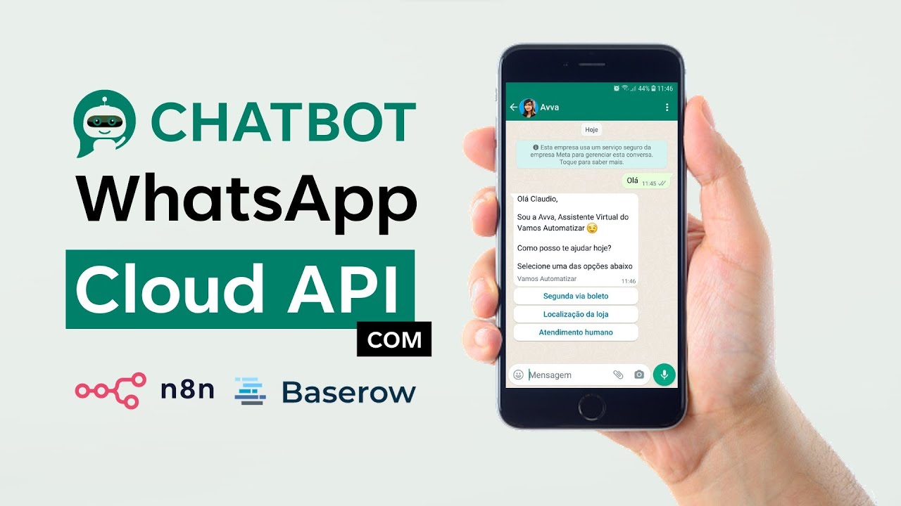 Como criar chatbot com WhatsApp Cloud, api oficial da Meta, n8n e Baserow