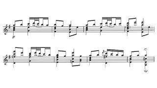 Takashi Yoshimatsu - Two Little Pieces for Guitar (Score video)