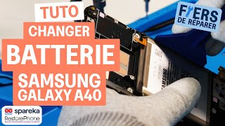 Comment changer la batterie d\'un Samsung Galaxy A40 - Tuto Spareka