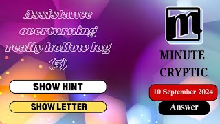 Assistance overturning really hollow log (5) Crossword Clue | Minute Cryptic #77