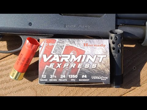 Hornady Varmint Express 2-3/4" 24 Pellet 4 Buck Test W/ Remington 870 & Kicks Buck Kicker Full Choke