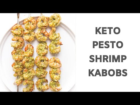 Keto Pesto Shrimp Kabobs