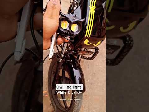owl Fog light for bike's HJG brand white & yellow dual colour #bikelover #yamaha #herosplendor #bike