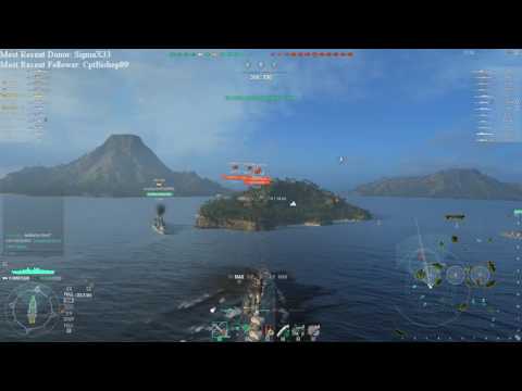 World of Warships 0.5.14.1 - Minotaur DPM vs Broadside Zao