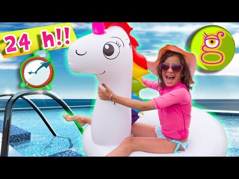 24 HORAS en la PISCINA – ¡Paso un DÍA ENTERO en el AGUA!
