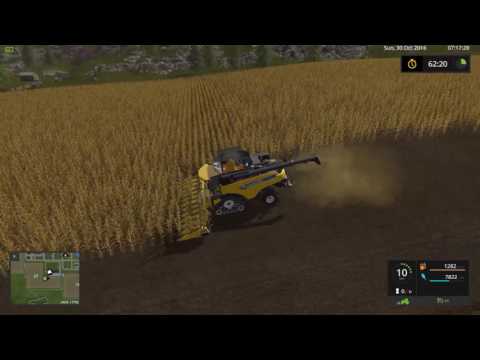 Let's Play Farming Simulator 2017 Goldcrest Valley Part 35 NH Corn Harvest