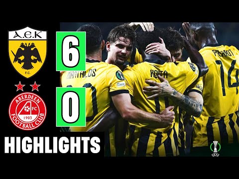 AEK Athens vs Aberdeen 6-0 Highlights | Aboubakary Koita Goals | Europa League 2025-26 | Luka Jovic