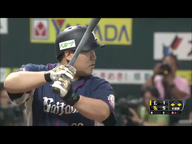 【8回表】フェンス直撃 ライオンズ・中村が追撃の2点タイムリー2ベース!! 2015/9/17 H-L