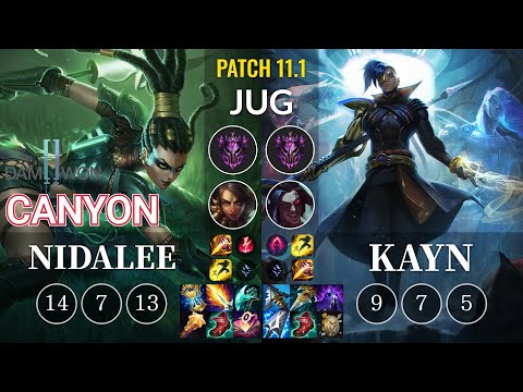 DWG Canyon Nidalee vs Kayn Jungle - KR Patch 11.1