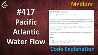 YouTube video 'Pacific Atlantic Water Flow | Live Coding with Explanation | Leetcode - 417'