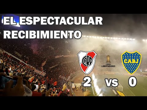 ESPECTACULAR RECIBIMIENTO A RIVER PLATE  EN EL MONUMENTAL | RIVER PLATE 2 VS BOCA JR 0 | SEMIFINAL||
