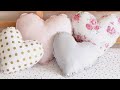 🖤🖤🖤 diy/pretty Rose print (heart shape cushion/pillow cover. 5min  sewing project /home decore ideas