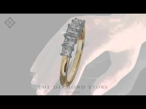 FT29 - 5 Stone Half Eternity 18KY Ring 1,00ct Diamonds