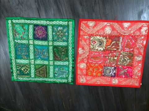 Embroidered cushion cover