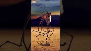 #horse with no name and 8 legs #weird #creepy #noname #lowbrow #desert #dark #animations #collageart