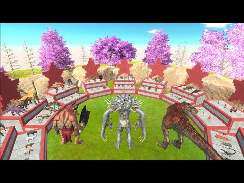 Scourge + T-Rex + Minotaur vs All Factions - Animal Revolt Battle Simulator