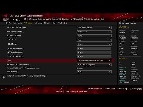 Enabling XMP Profile on ASUS ROG STRIX Z890-E GAMING WIFI Motherboard