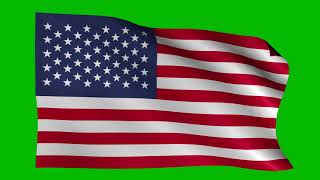 USA Flag #2 - 4K Green screen FREE high quality ef