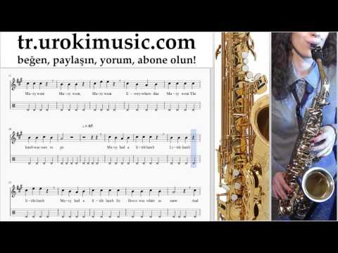 Saksafon tenor dersleri Mary Had A Little Lamb Notalar Eğitim Bölüm#2 um-b723