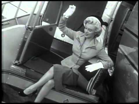 Rare Footage Of Marilyn Monroe -   LaGuardia Airport, New York 1952