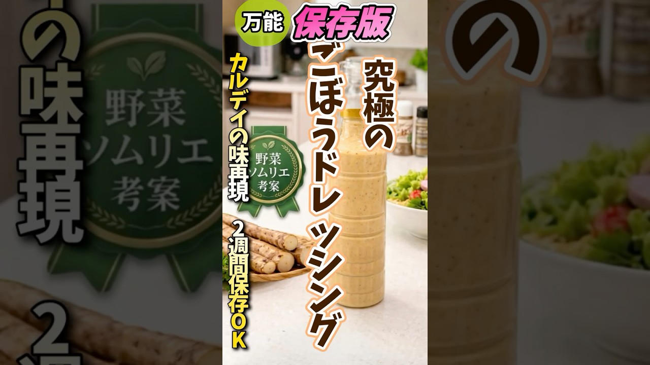 【究極のごぼうドレッシング】「ごぼう、まだ水に晒してませんか？」それ、栄養も香りも逃げてます！カルディなどの市販品でも大人気のあの味を、お家にある材料で簡単に 再現！