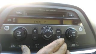 Honda odyssey 2005 radio code reset how to