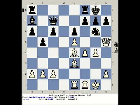 Anderssen, Adolf vs Staunton, Howard | London Knockout Chess 1851, England R3 1