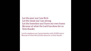 Let the poor say I am Rich