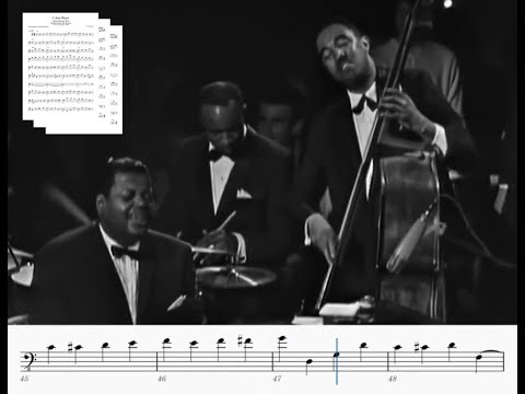 C Jam Blues Oscar Peterson Trio - Ray Brown Double Bass Transcription (PDF in description)