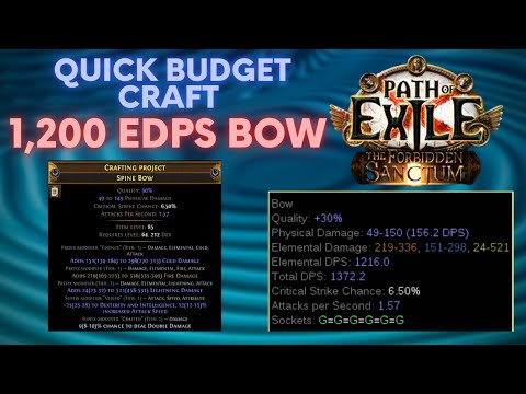 PoE 3.20-3.24: 1,200 eDPS Tornado Shot or Lightning Arrow Bow Craft