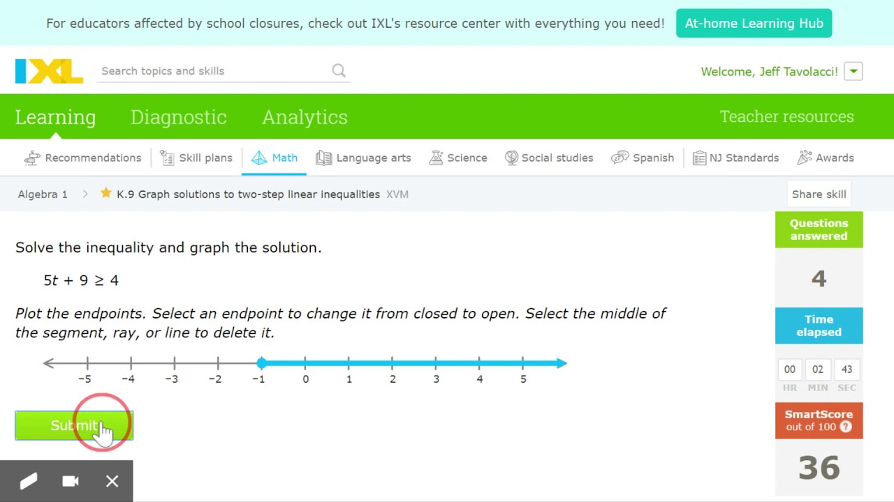 IXL   Learn Algebra 1 1