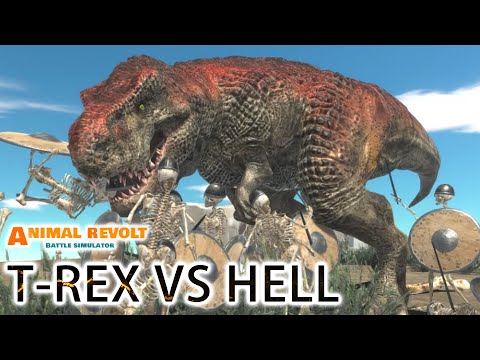 TREX VS HELL | Animal Revolt Battle Simulator | Skeleton Warrior | Saber Ghoul | Hellhound | Demon