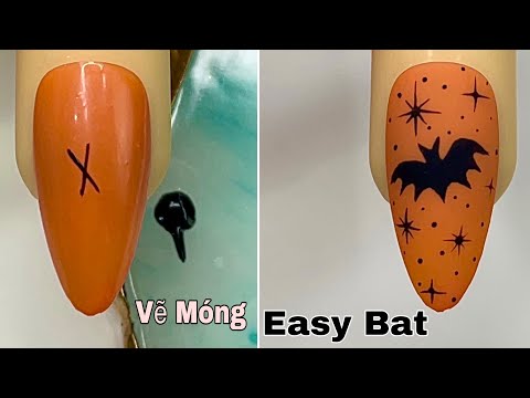 Easy Bat Nail Art For Beginner 💖Vẽ Móng💅 New Nails Design 💝 New Nails