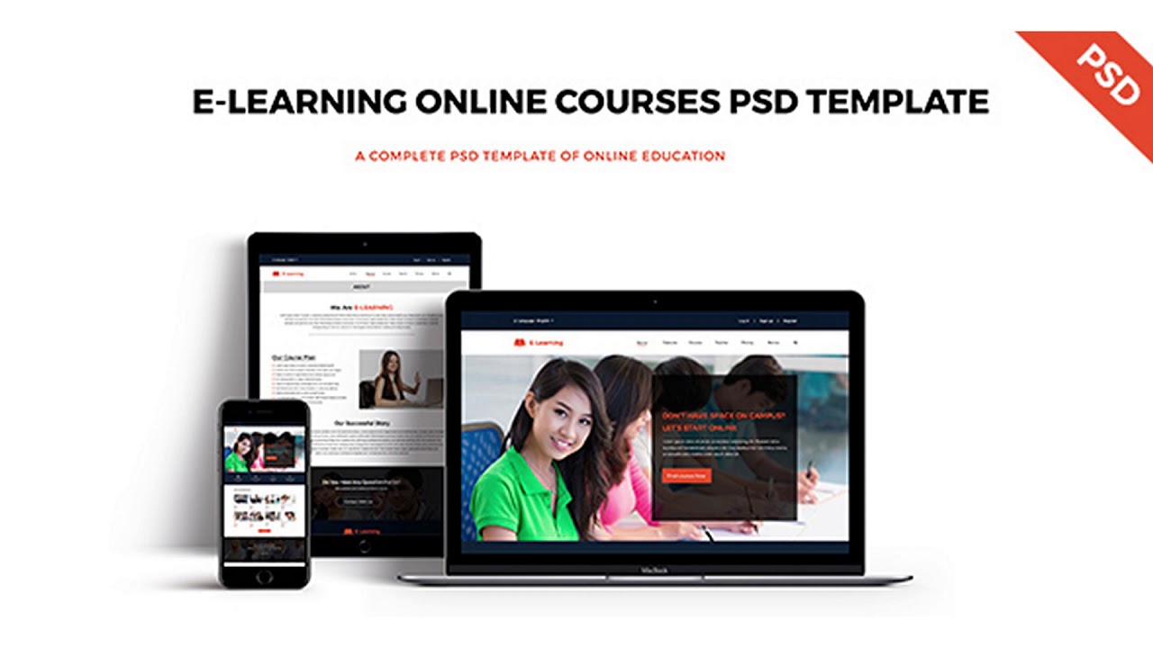 E-LEARNING Online Education PSD Template | Themeforest Website Templates and Themes