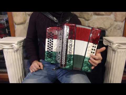 6244 - Tri-Color Red White Green Castiglione Diatonic Button Accordion FBbEb FA MM 31 12 $999